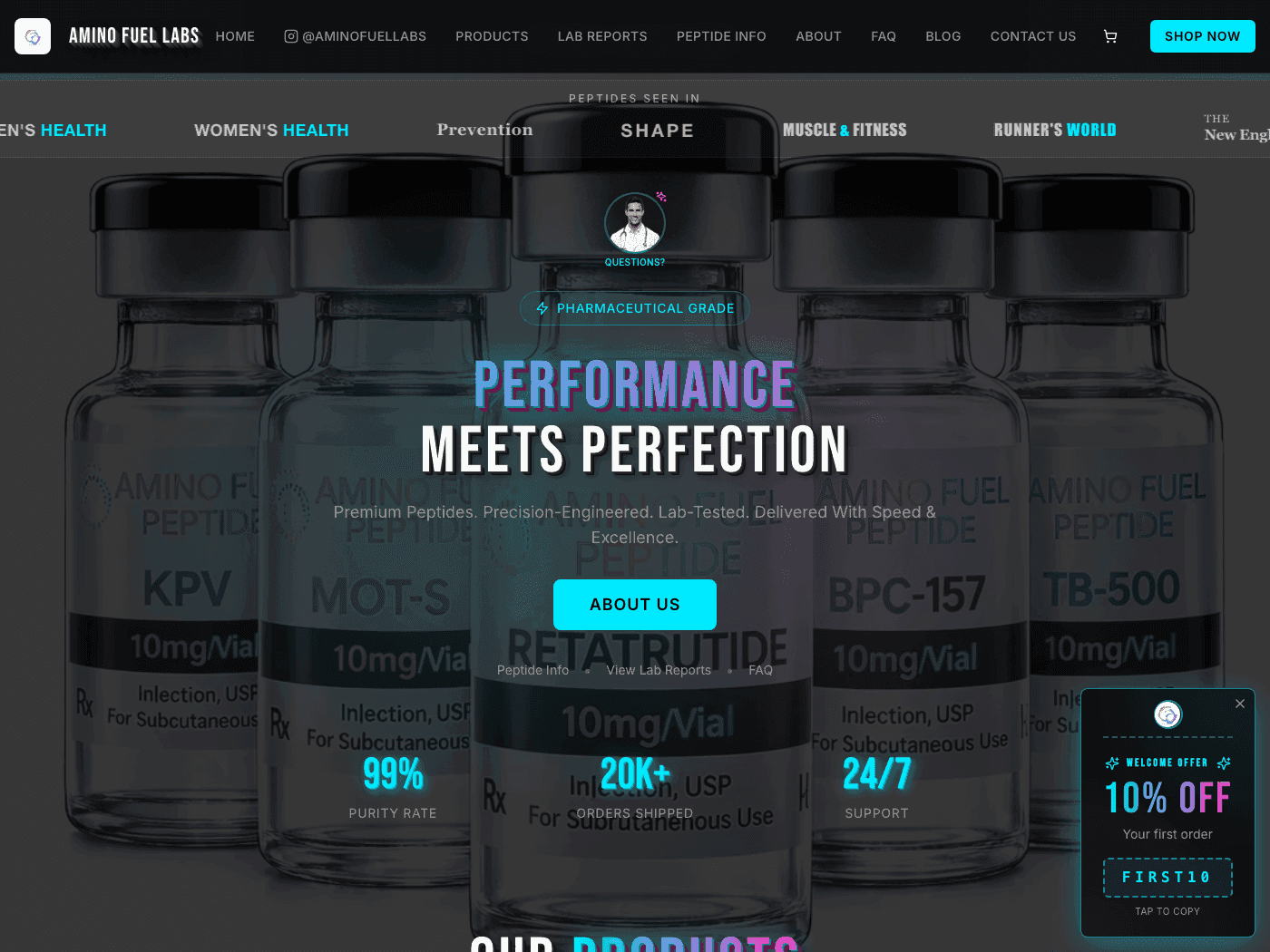 Amino Fuel Labs live website