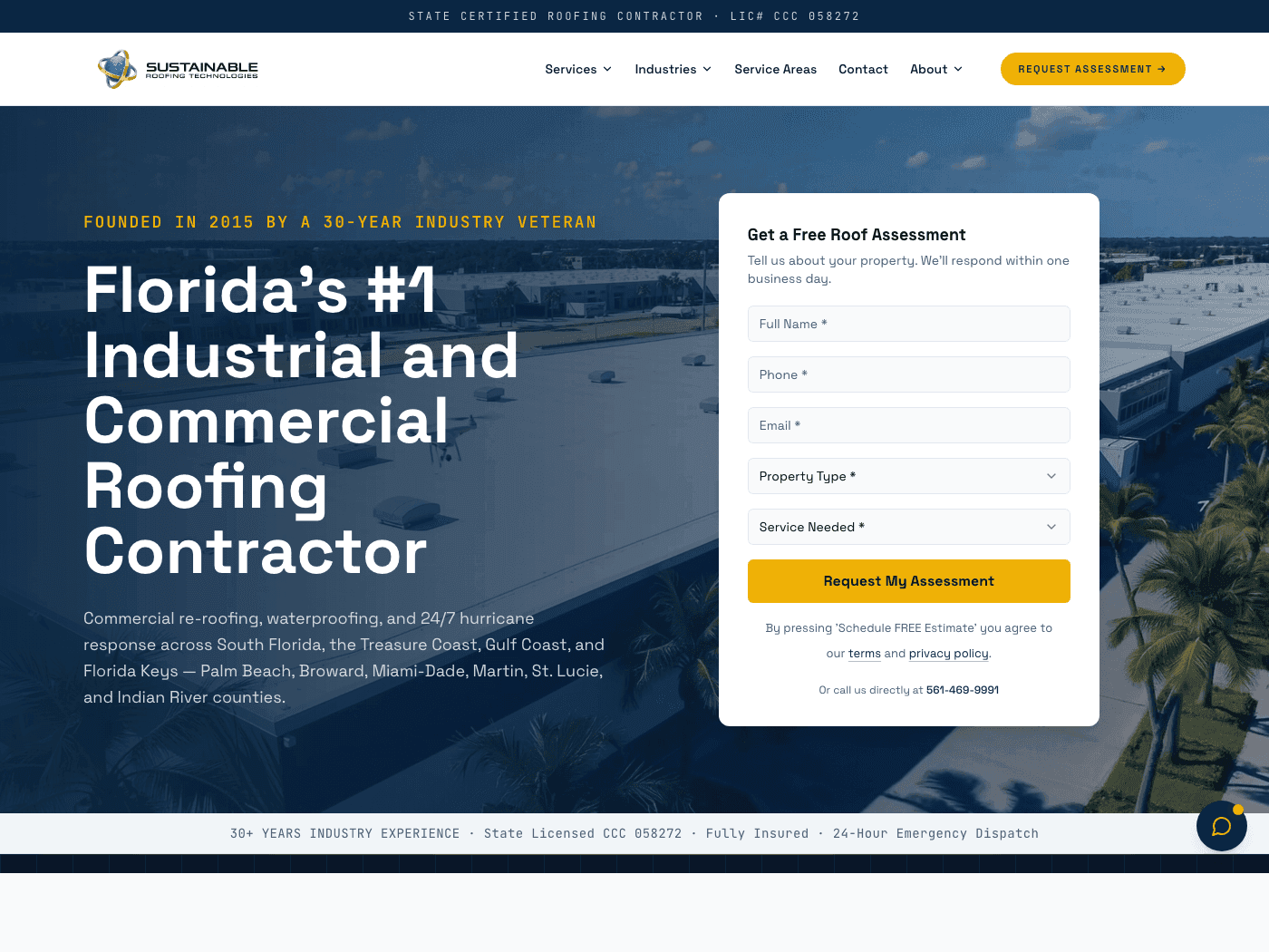 Sustainable Roofing Technologies live website